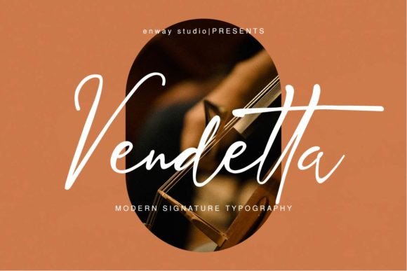 Vendetta Signature: A Script Font for Elegant Editorial Design